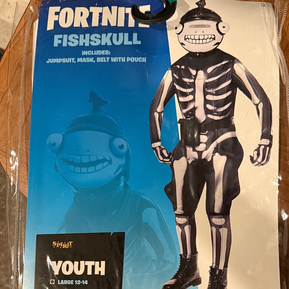 Spirit Fortnite Fishskull Youth Skeleton Costume